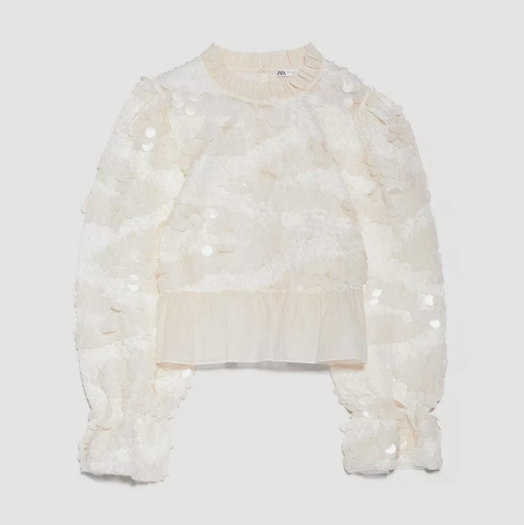 Zara Ruffled sequin top - Picture 12 of 14